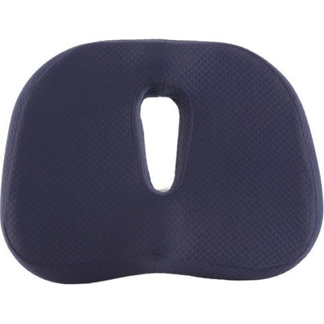 Coussin Siege - Mousse A Memoire De Forme - Ovale Respirant Pour Bureau Voiture Maison - 30x40x7 Cm - Bleu Marine - 1 Piece (1/4)