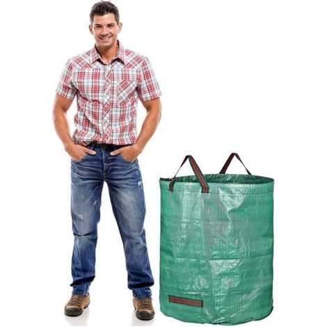 BEMSM gewebter Müllsack – 272 l, für Gartenabfälle – Grün (1/5)
