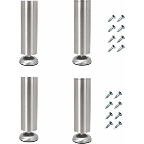 Lot De 4 Pieds De Meubles Réglables, 35 Cm De Long, Très Épais, Fabriqués En Acier Inoxydable, Pieds De Meuble Pour Table Basse, Meuble Tv, Pieds De Support D'armoire De Salle De Bain (1/4)