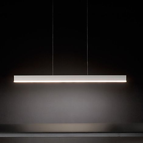 Riga Lampada a Sospensione LED 40W 3551 Lumen 3000K Alluminio Bianco Opaco Diffusore Satinato Design Lineare Moderno per Interni 120x1x250 cm