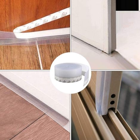 Joint silicone, 10m transparent auto-adhésif joint sous porte Girouette de porte Joint sous porte Imperméable au vent Imperméable à la poussière (1/4)