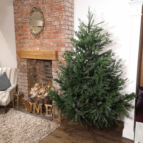 7ft 210cm Green Glenshee Spruce Artificial Christmas Tree PE and PVC Mix Natural Look (1/5)