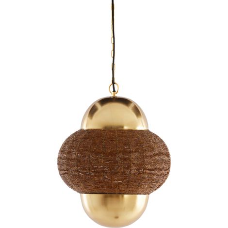 Light & Living - lámpara colgante - Cetara - marrón - metal - E27