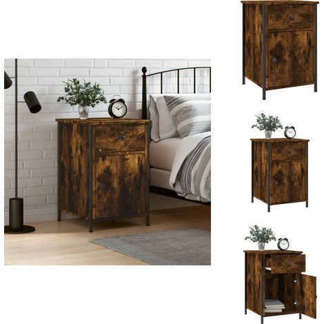 Table de chevet chêne fumé 40x42x60 cm bois d'ingénierie - Table De Chevet - Meuble De Chambre - Armoire De Chevet - Commode - Étagère Murale (1/5)