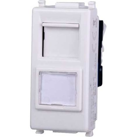 Datendose RJ45 Kategorie cat.6 UTP kompatible Vimar Plana Weiß Farbe Ettroit EV2356