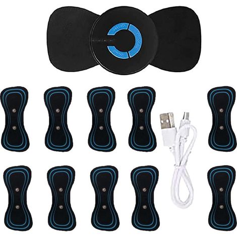 Wiederaufladbares elektromagnetisches Massagegerät mit einstellbarer Frequenz (10 Elektroden) für schmerzende Bereiche: Nacken, Schultern, Rücken, Taille, Arme, Beine