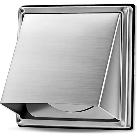 Grille de ventilation en acier inoxydable de 100 mm avec clapet anti-retour pour sèche-linge, hottes et conduits d'extraction (1/5)