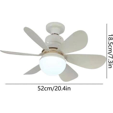 LED-Deckenventilator mit Fernbedienung – 3 Geschwindigkeitsstufen, 3 Farben, dimmbar – für Schlafzimmer und Wohnzimmer – Weiß (1/5)