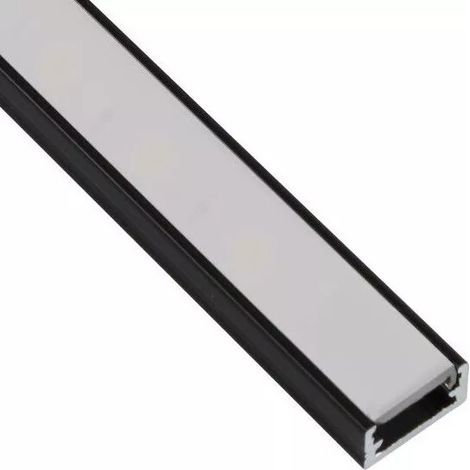 Kit profil led applique - Noir - 90°. - 14 x 7 mm - longueur 2 m - applique