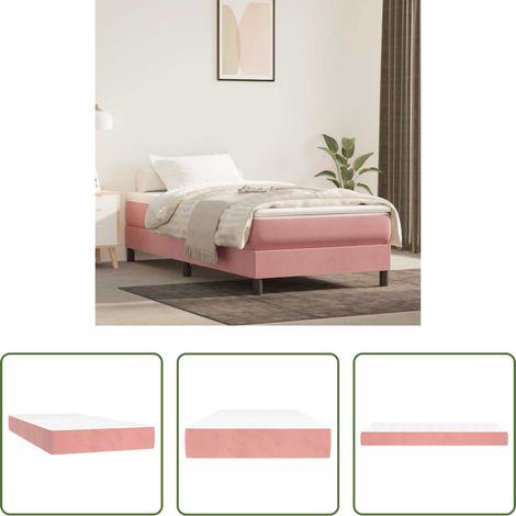 Matelas à ressorts ensachés - Matelas à ressorts ensachés pour enfants fermeté moyenne rose 80x160 cm velours (1/5)