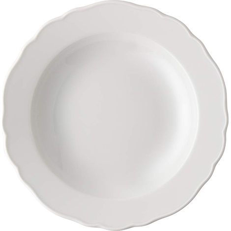 Assiette avec Aile Creuse Porcelaine Blanc 21 cm