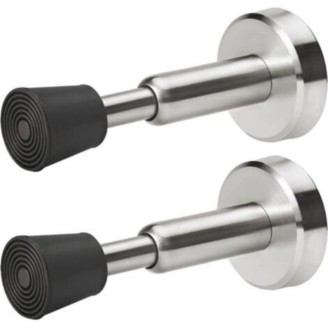 Lot de 2 Butées de Porte à Ressort, Butoir de Porte, Bloqueur de Porte Murales Hydrauliques en Acier Inoxydable avec Pointe en Caoutchou