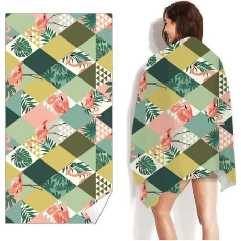 Serviette de Plage,Serviette de Plage 90x170cm,Grandes Serviettes de Piscine Douces et Séchage Rapide,Couverture de Plage légère (1/3)