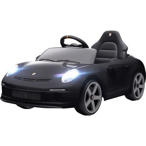 Voiture électrique enfant télécommandée 3-5 ans musique klaxon USB ceinture sécurité noire