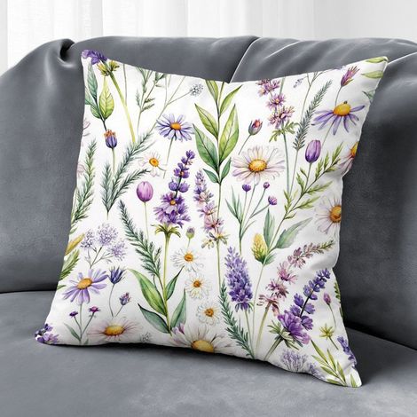 Housse de coussin extérieur fleurs, décoration terrasse salon,50×50cm (1/5)