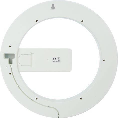 Horloge murale LED moderne et innovante avec alarme, affichage de la température et fonction lumineuse (blanche) (1/5)