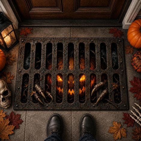 Paillasson Halloween 60 x 40 cm, Tapis Halloween Décoration Porte Entrée (1/5)