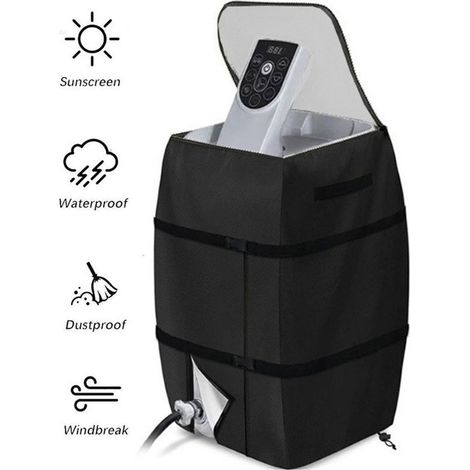Wasserdichte Isolierabdeckung für Spa-Pumpe, Winterabdeckung für Außen-Spa-Pumpe, einfache Montage, schwarz. (1/5)