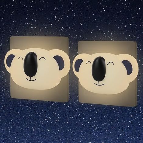 Veilleuse LED 6 pièces, lampe de nuit bébé enfant prise électrique avec capteur crépusculaire, veilleuse enfant brancher et jouer pour chambre, cuisine, couloir, escalier, salon (1/5)
