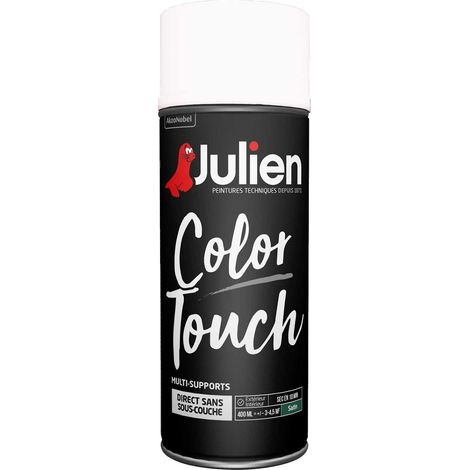 Peinture aérosol Color Touch multi-supports - Satin Blanc Neige - 400 ml - Julien