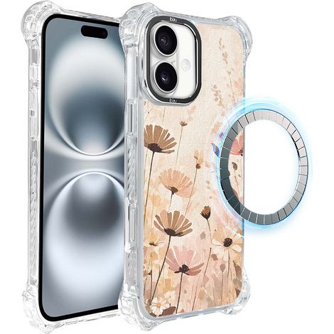 Coque ibizu DropGuard Ultra pour iPhone 16 avec MagSafe, motif bohème et prairie fleurie (1/5)