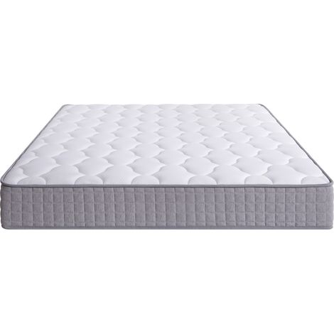 Taschenfederkernmatratze 140x200x25 cm weiß aus Schaumstoff und Federn mit 7 Zonen, H3 und 4 Griffen (1/5)