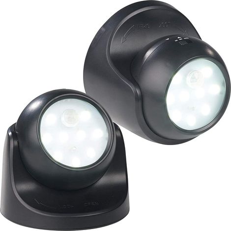 Spotlight Led Sans Fil - Capteur De Mouvement PIR - Rotation 360° - Pour Intérieur Et Extérieur - Lot De 2 (1/5)