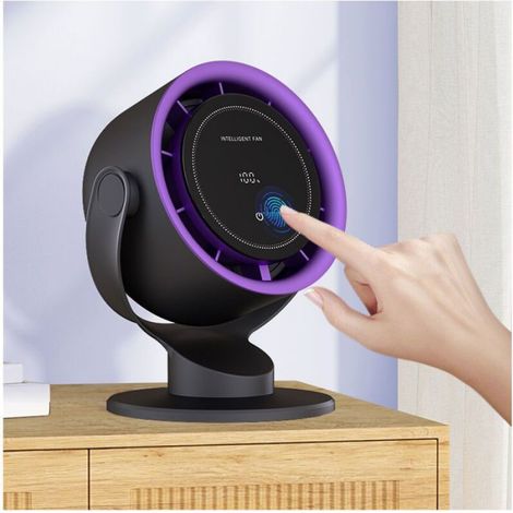 Mini Ventilateur Bureau Portable Turbo Réglable en Vitesse Batterie Rechargeable Affichage LED pour Maison Bureau Table (1/5)