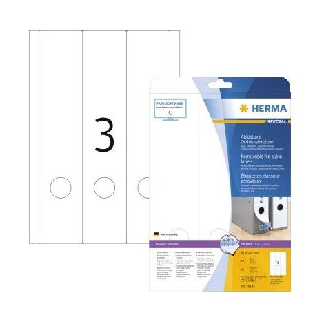 HERMA Ordneretiketten A4 weiss 61x297 mm ablösbar opak 75 St. (10185) (1/5)