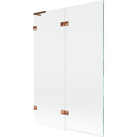 Paroi de baignoire Mexen Lunar L à 2 volets, gauche 120 x 150 cm, transparent, or rose - 897L-120-100-60-00-L (1/5)