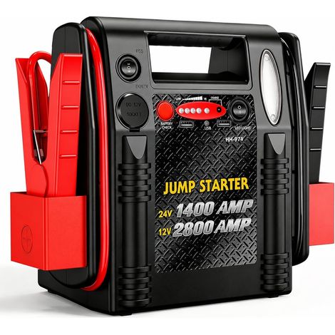 Batterie de démarrage 12V/24V, 2800A/1400A avec fonction de charge, batterie plomb-acide 22 Ah avec protection contre les surcharges et système de sécurité, pour voitures, camions et tracteurs (1/5)