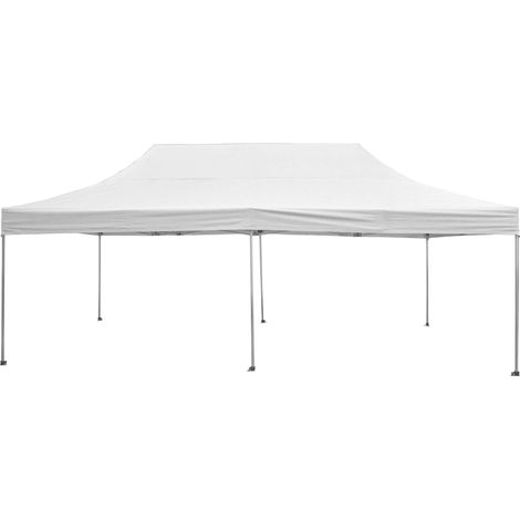 Gazebo da Giardino Pieghevole 3x6m in Alluminio e Tessuto Bianco (1/5)