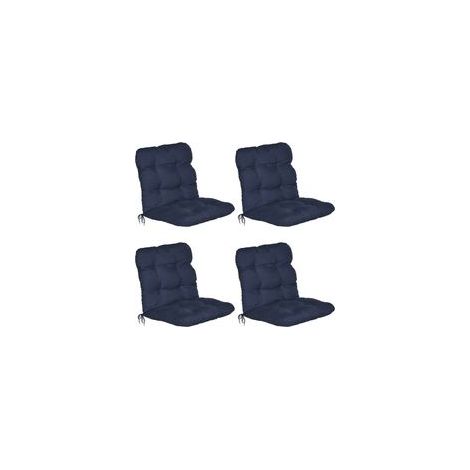 Lot de 4 coussins d'extérieur 100x50x8cm – Rembourrage en mousse polyuréthane – Housse en 40% polyester et 60% coton – Résistance UV 5 (1/5)