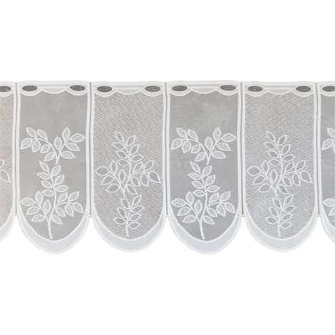 Brise bise motif feuillage Blanc 30x45 cm