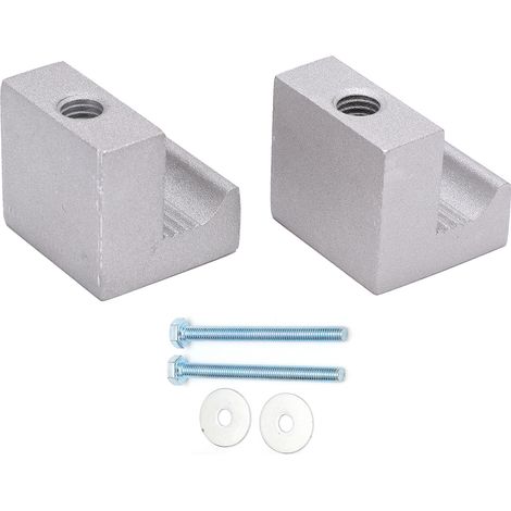 Lot de 2 sangles d'arrimage robustes en forme de J, en alliage d'aluminium, universelles pour coffre à outils, camion et voiture (argenté). (1/5)