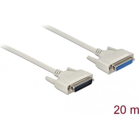 Delock Cable serie D-Sub 25 macho a hembra 20 m