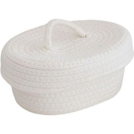 Panier Rangement Tissé – Couvercle Blanc (1/5)