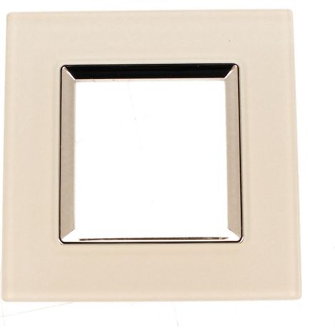 Placca Quadrata In Vetro Temperato MBL 2 Moduli/Posti Compatibile Bticino Living 3 Colori Disponibili (Bianco)
