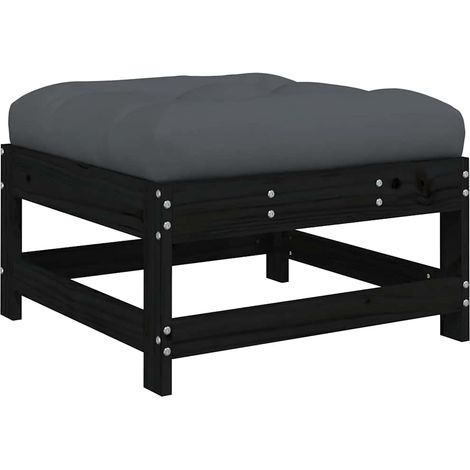 Maison Exclusive - Gartenhocker mit Kissen Schwarz Massivholz Kie