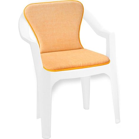 Coussin De Chaise Housse De Siège Fauteuil De Jardin Doux Couleur Pastel Unie - Orange (1/5)