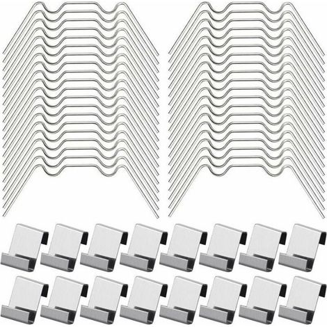 100 pcs Clips de vitrage pour serre inox 304 – 50 pinces type W + 50 clips type Z (1/5)