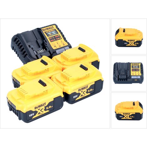 DeWalt DCB 1104 P4 Akku Starter Set 12 V / 18 V 4x Akku 5,0 Ah + DCB 1104 Ladegerät