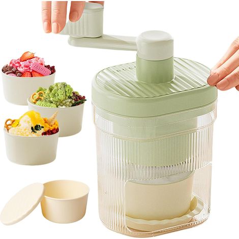 Trituradora de hielo manual, trituradora de hielo portátil, máquina de hielo raspado manual, licuadoras de hielo con manivela, trituradora de hielo rotativa, para máquina de hielo trituradora de hielo (1/5)