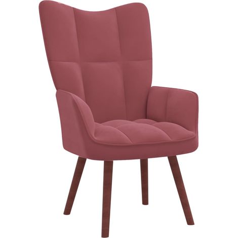 Chaise de relaxation, Chaise de Salon, Fauteuil Relax Rose Velours NAJO6848 BonneVie (1/5)