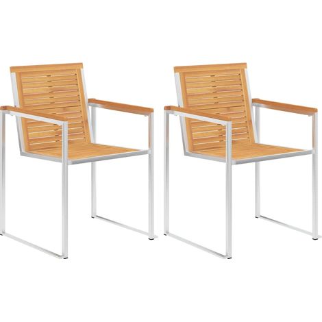Maison Exclusive - Gartenstühle mit Kissen 2 Stk. Massivholz Teak