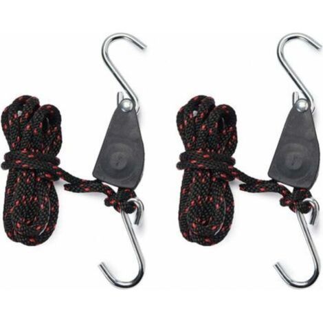 Rope Ratchet 1/4 inch Light Hangers 2 Pcs Adjustable Light Rope Hanger - 1/4 inch Heavy Duty Rope - 8-Feet Long (1/5)