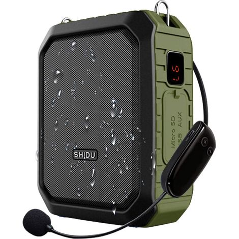 Amplificateur de voix sans fil Haut-parleur Bluetooth Système de sonorisation portable étanche 18W avec casque micro sans fil UHF pour amplificateur de voix pour classe Guide touristique (1/5)