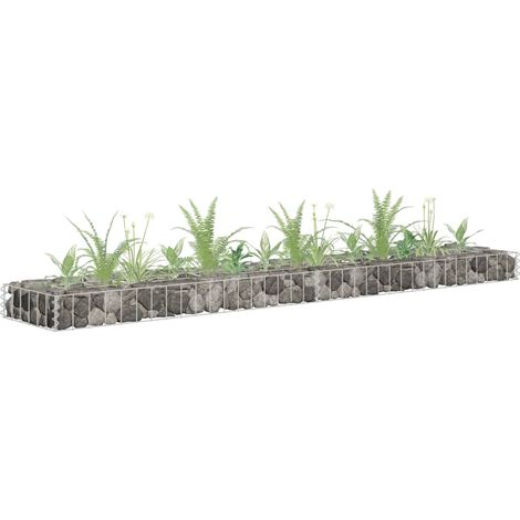Lit surélevé à gabion Acier galvanisé 180x30x10 cm (1/5)