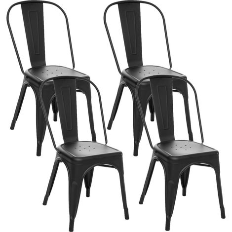 Lot de 4 chaises bistrot en métal NIKO (1/5)