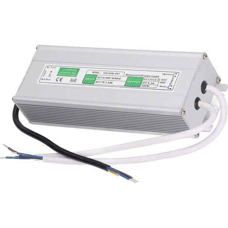 Alimentation LED étanche IP67 100W, transformateur basse tension 12V DC, convertisseur 110-260VAC vers 12V, bloc d'alimentation à tension constante pour bandeaux et spots LED, driver étanche pour usag (1/5)